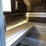 banquette sauna en tilleul
